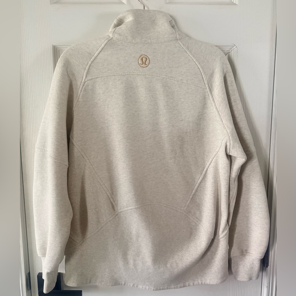 Lululemon Scuba Funnel Neck Half Zip in Heathered Bone/Gold. Size XS/S. - Picture 6 of 6